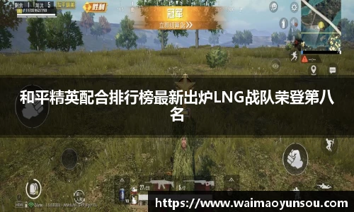 和平精英配合排行榜最新出炉LNG战队荣登第八名